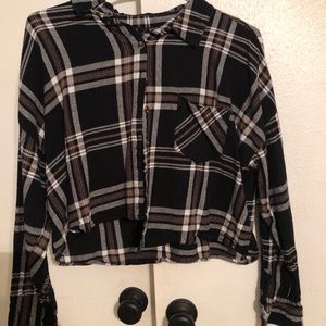 crop long sleeve flannel